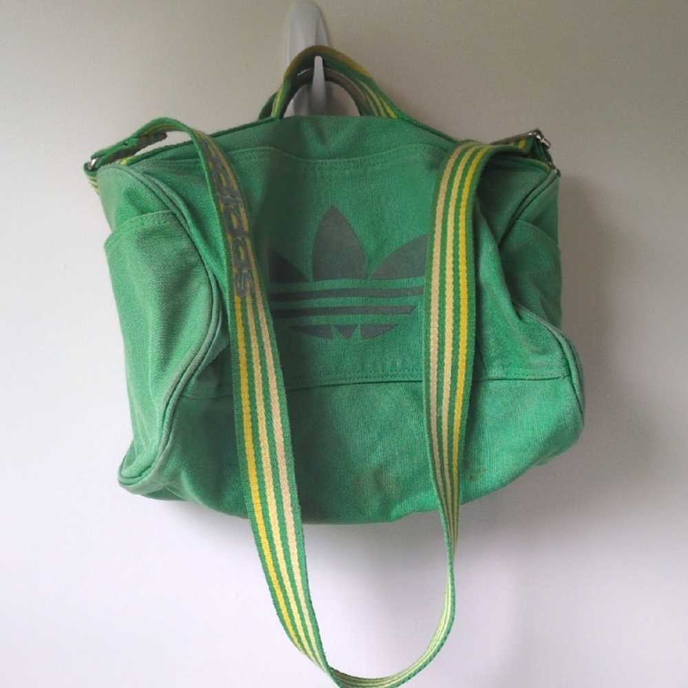 vtg Adidas velvet mini duffel bag